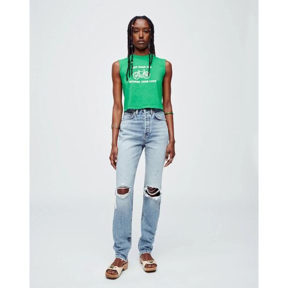 RE/DONE Super High Drainpipe Size 26 Destroy Wrecking Blue $325 msrp G12-11 - Picture 1 of 8